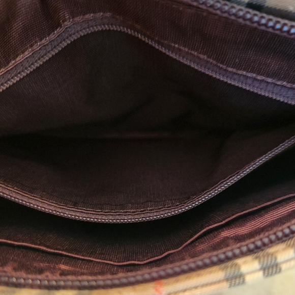 Burberry | Haymarket Check Printed Brown Leather Trim Mini Handle Bag-Like new! - Picture 8 of 15